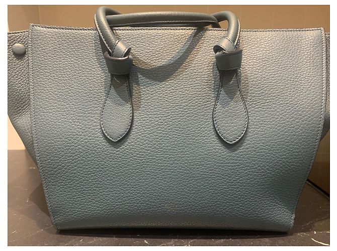 Céline Tie Bag Small Hellblau Leder - Ansicht 2