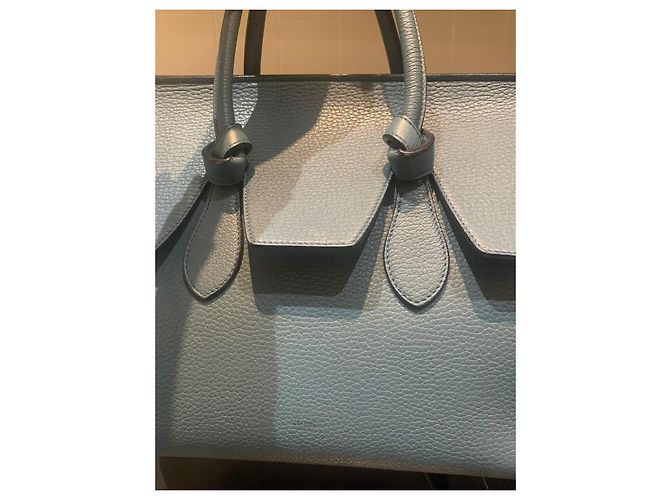 Céline Tie Bag Small Hellblau Leder - Ansicht 3