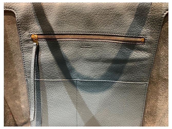 Céline Tie Bag Small Hellblau Leder - Ansicht 4