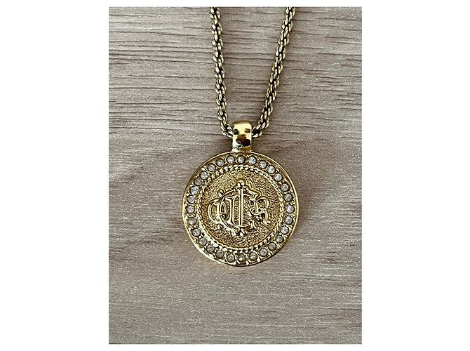 Collana Christian Dior Medaglione CD Oro Metallizzata D'oro - vista 3