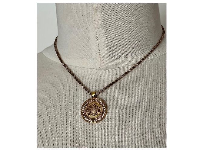 Collana Christian Dior Medaglione CD Oro Metallizzata D'oro - vista 8
