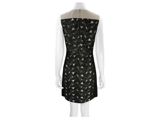 Diane Von Furstenberg DvF Reona Spitzenkleid mit Grafik Schwarz Roh - Ansicht 2