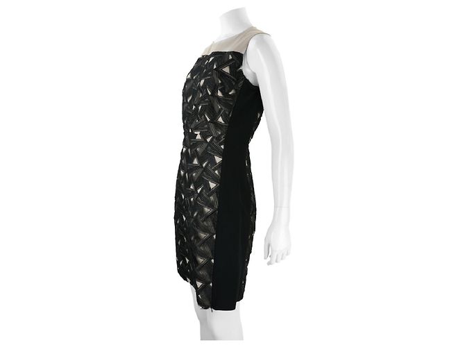 Diane Von Furstenberg DvF Reona Spitzenkleid mit Grafik Schwarz Roh - Ansicht 3