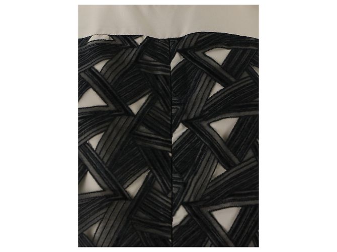Diane Von Furstenberg DvF Reona Spitzenkleid mit Grafik Schwarz Roh - Ansicht 4