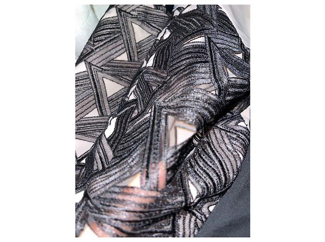 Diane Von Furstenberg DvF Reona Spitzenkleid mit Grafik Schwarz Roh - Ansicht 5