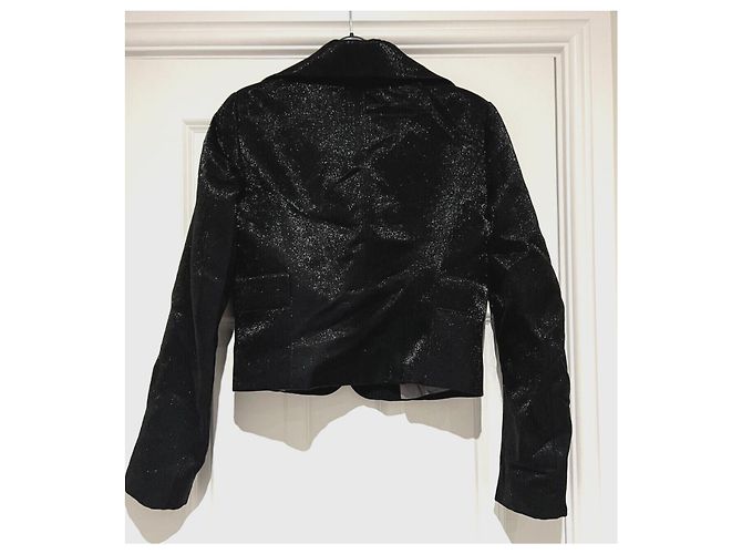 Pinko schwarz metallisch schimmernder Wollblazer - Ansicht 2