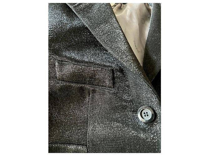 Pinko schwarz metallisch schimmernder Wollblazer - Ansicht 3