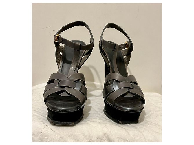 Tacchi Saint Laurent Tribute Grigio - vista 3