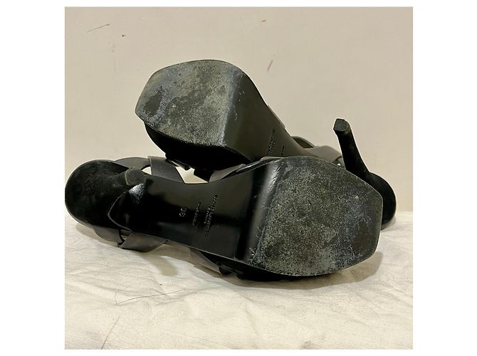 Tacchi Saint Laurent Tribute Grigio - vista 9