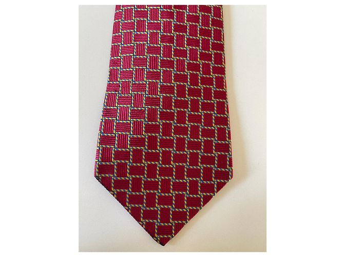 Autre Marque Sulka red tie with geometric patterns - view 2