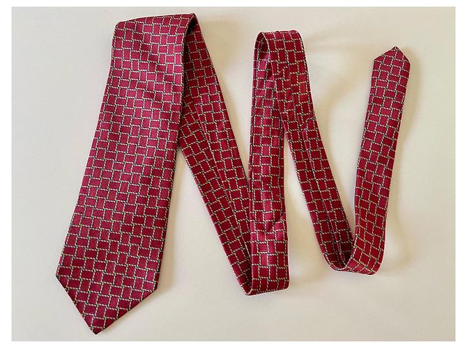 Autre Marque Sulka red tie with geometric patterns - view 3