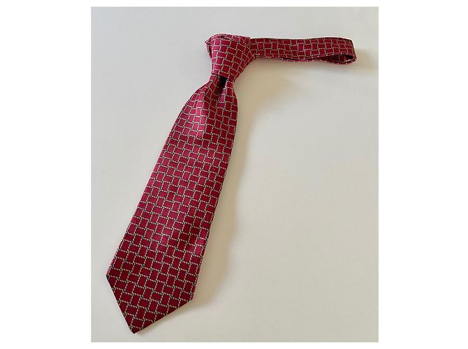 Autre Marque Sulka red tie with geometric patterns - view 4