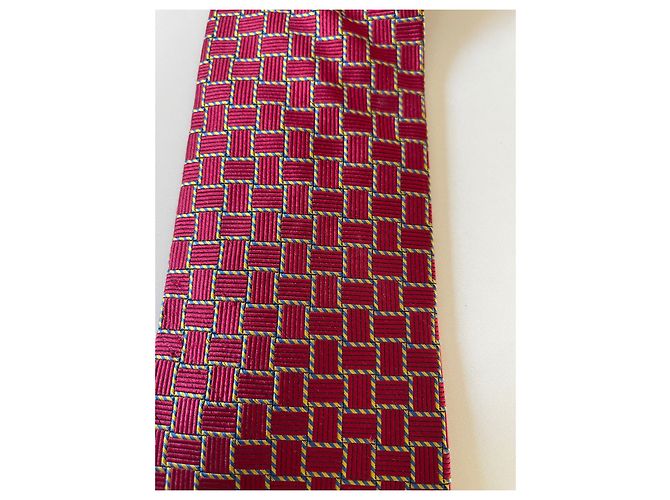 Autre Marque Sulka red tie with geometric patterns - view 5