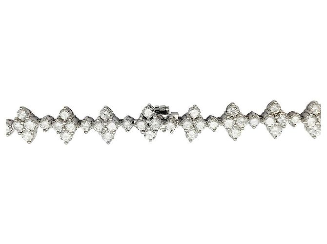 inconnue Collana fiore in oro bianco e diamanti. - Ansicht 3