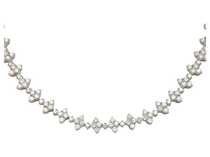 inconnue Collana fiore in oro bianco e diamanti. - Ansicht 5