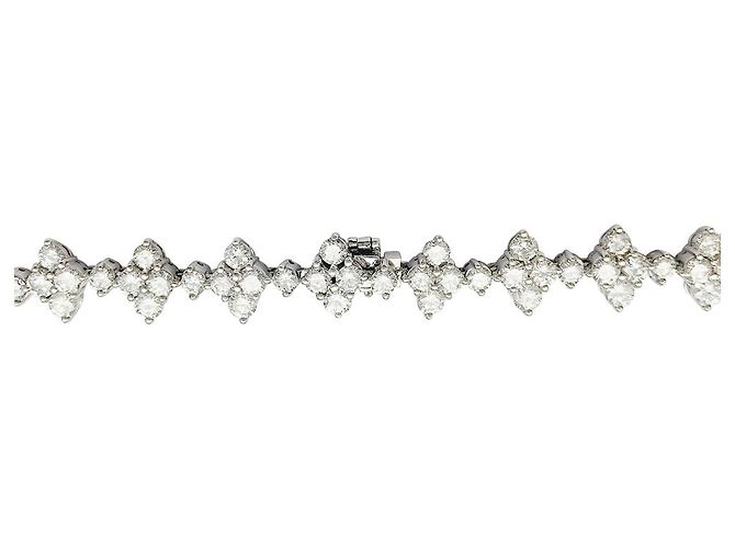 inconnue Collana fiore in oro bianco e diamanti. - Ansicht 6