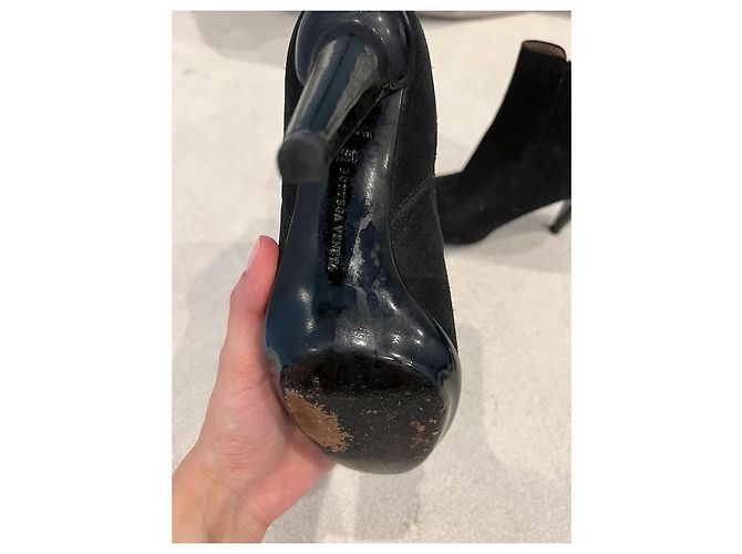 Bottega Veneta Stivaletti in camoscio con elastici laterali Nero - vista 14