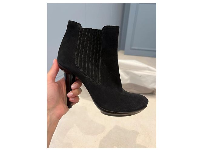 Bottega Veneta Stivaletti in camoscio con elastici laterali Nero - vista 15