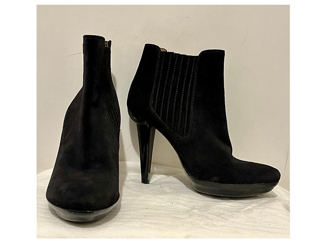 Bottega Veneta Stivaletti in camoscio con elastici laterali Nero - vista 2