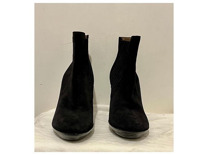 Bottega Veneta Stivaletti in camoscio con elastici laterali Nero - vista 3