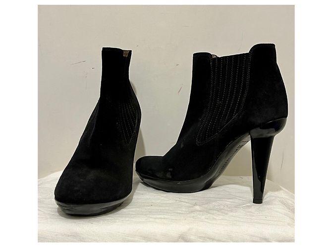 Bottega Veneta Stivaletti in camoscio con elastici laterali Nero - vista 5