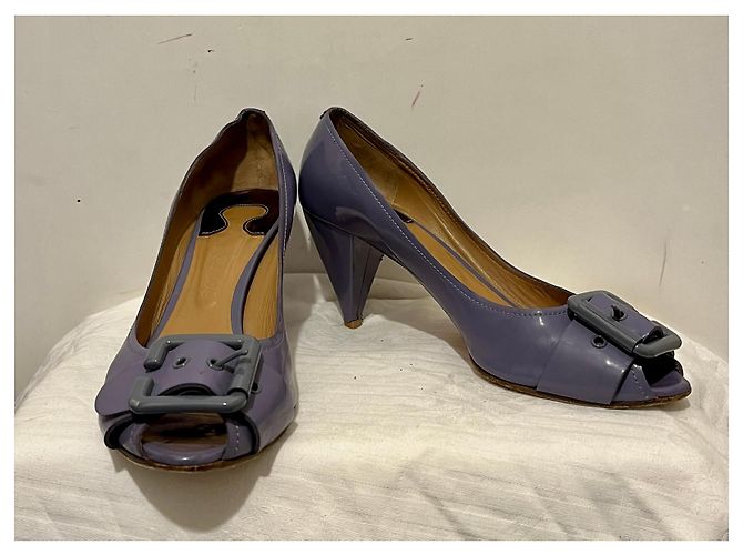 Chloé Chloe Patent Ricoperto Peep Toe Pumps in Lavendelfarbe Lila - Ansicht 11