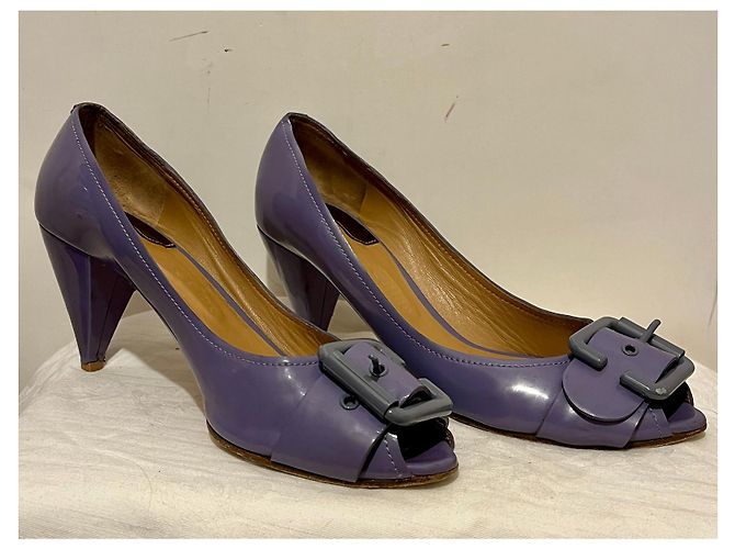 Chloé Chloe Patent Ricoperto Peep Toe Pumps in Lavendelfarbe Lila - Ansicht 3
