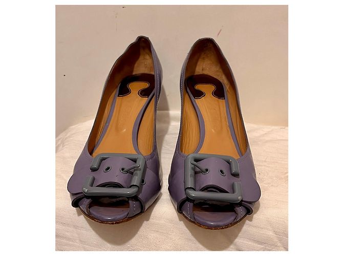 Chloé Chloe Patent Ricoperto Peep Toe Pumps in Lavendelfarbe Lila - Ansicht 4