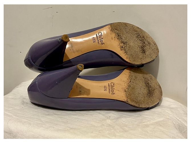 Chloé Chloe Patent Ricoperto Peep Toe Pumps in Lavendelfarbe Lila - Ansicht 8