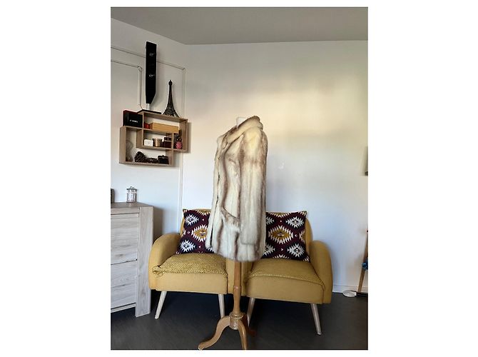 Abrigo de piel de visón Christian Dior beige - vista 2