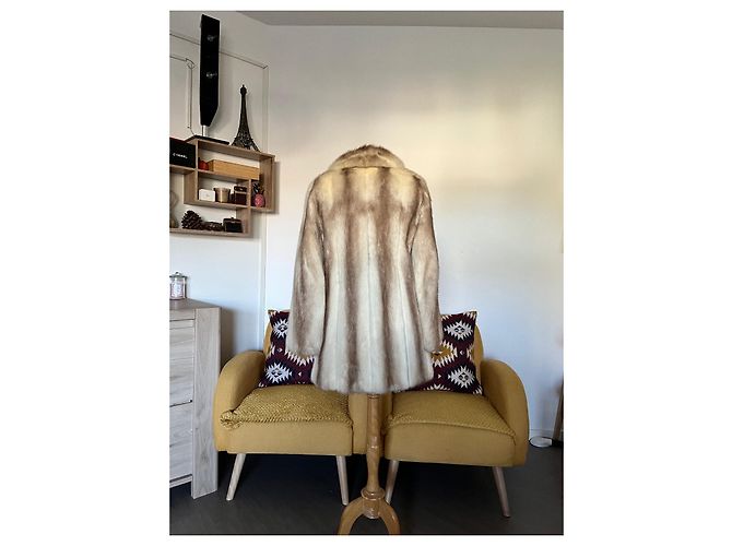 Abrigo de piel de visón Christian Dior beige - vista 3