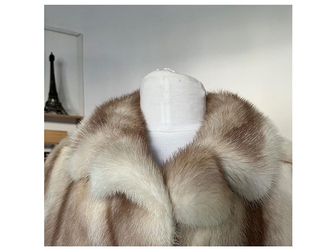Abrigo de piel de visón Christian Dior beige - vista 5