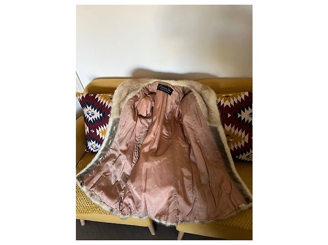 Abrigo de piel de visón Christian Dior beige - vista 8