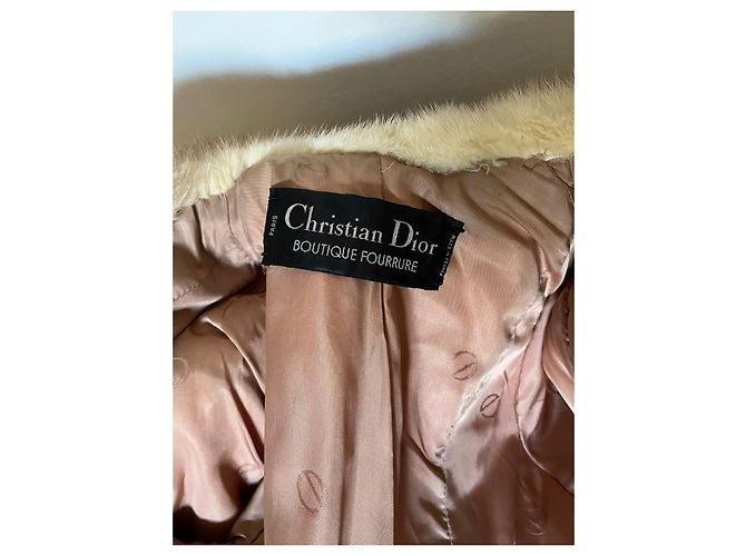 Abrigo de piel de visón Christian Dior beige - vista 9