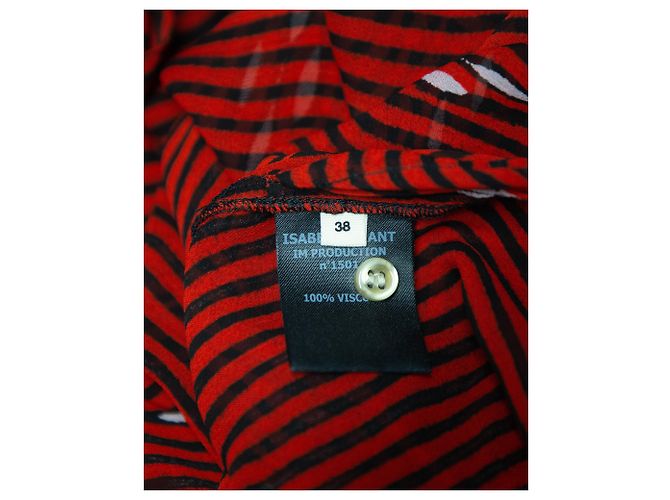 Abito chemisier a righe Isabel Marant Etoile in viscosa multicolor Stampa python - vista 8