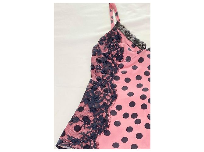 Dolce & Gabbana Top alças tecido e renda Preto Rosa - vista 10