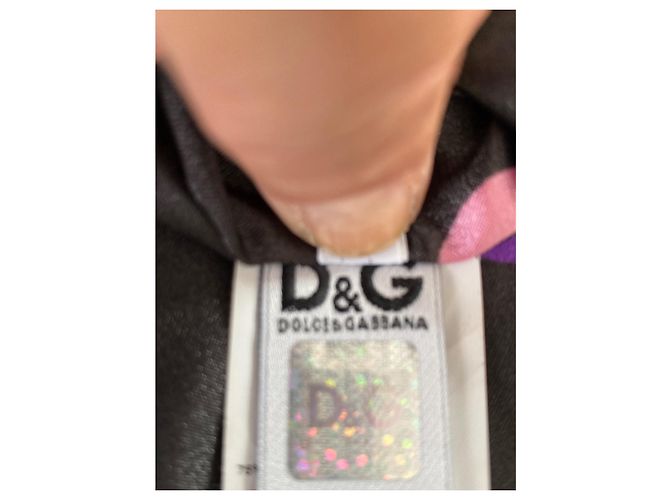 Dolce & Gabbana Top alças tecido e renda Preto Rosa - vista 2