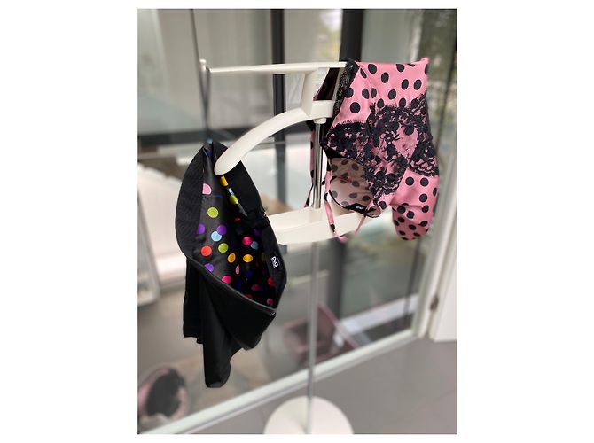 Dolce & Gabbana Top alças tecido e renda Preto Rosa - vista 9