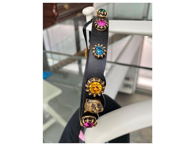 Marmont Collana Gucci in pelle con cristalli Multicolore - vista 3