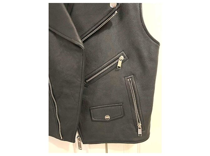 Chaqueta sin mangas Michael Kors de piel negra Negro - vista 6