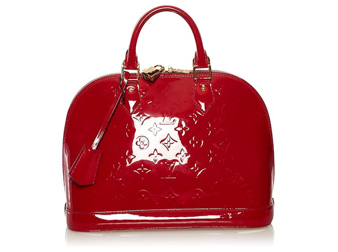 Louis Vuitton Red Vernis Alma PM Cuir Cuir vernis Rouge ref.662189
