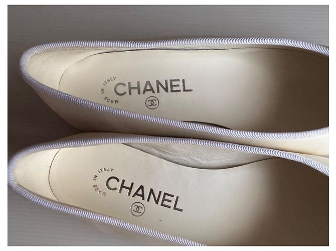 Bailarinas Chanel de piel blanca talla 38 Blanco - vista 13