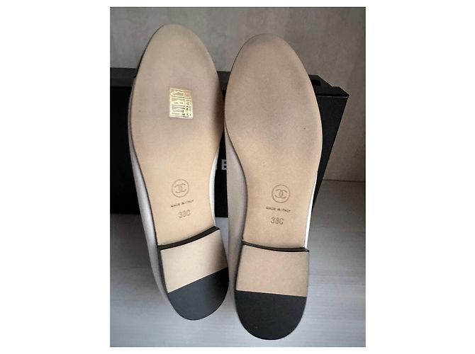 Bailarinas Chanel de piel blanca talla 38 Blanco - vista 19