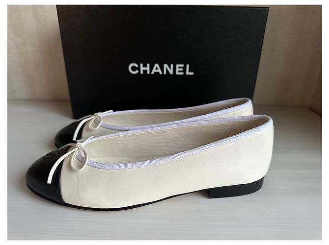 Bailarinas Chanel de piel blanca talla 38 Blanco - vista 20