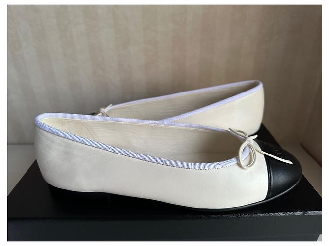 Bailarinas Chanel de piel blanca talla 38 Blanco - vista 6