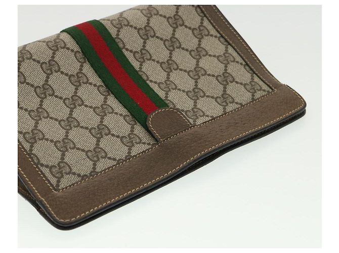 GUCCI Pochette in tela GG Canvas Web Sherry Line Beige Rosso Verde Auth am3107 - vista 5