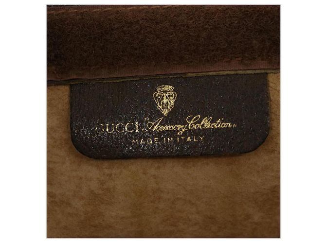 GUCCI Pochette in tela GG Canvas Web Sherry Line Beige Rosso Verde Auth am3107 - vista 8
