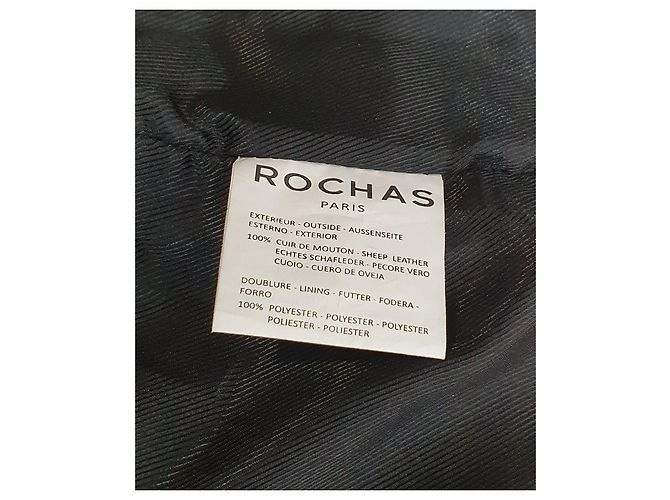 Giacca Rochas in pelle nera e pelliccia Nero - vista 12