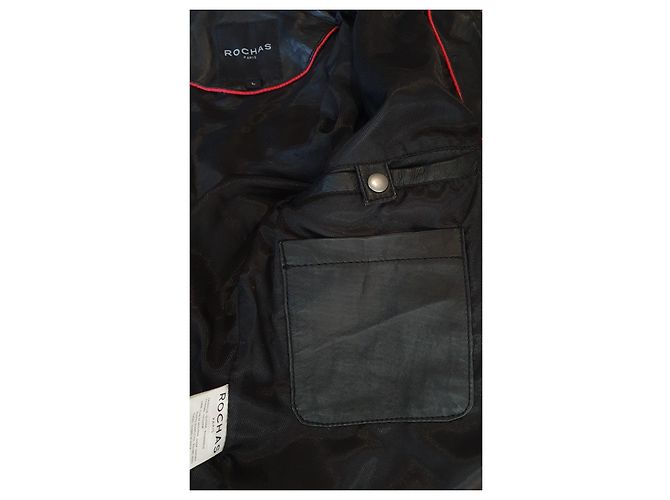 Giacca Rochas in pelle nera e pelliccia Nero - vista 13