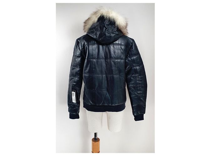 Giacca Rochas in pelle nera e pelliccia Nero - vista 2